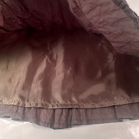 Kate Spade Boho Pleated Skirt Women Casual Bottom Dark Olive Green Medium READ - Picture 8 of 10